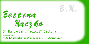 bettina maczko business card